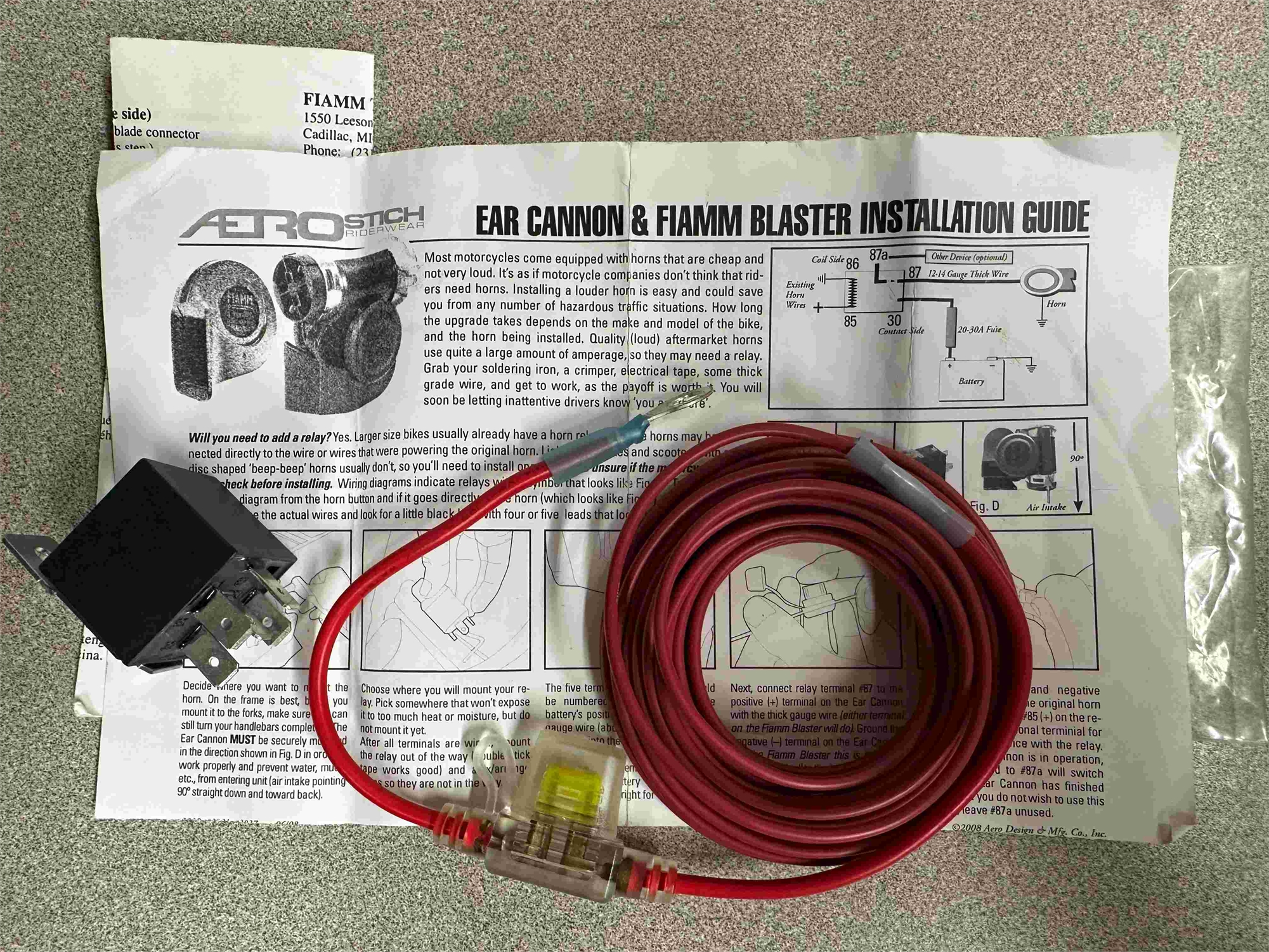 Fiamm/Ear Cannon Horn Wiring Kit