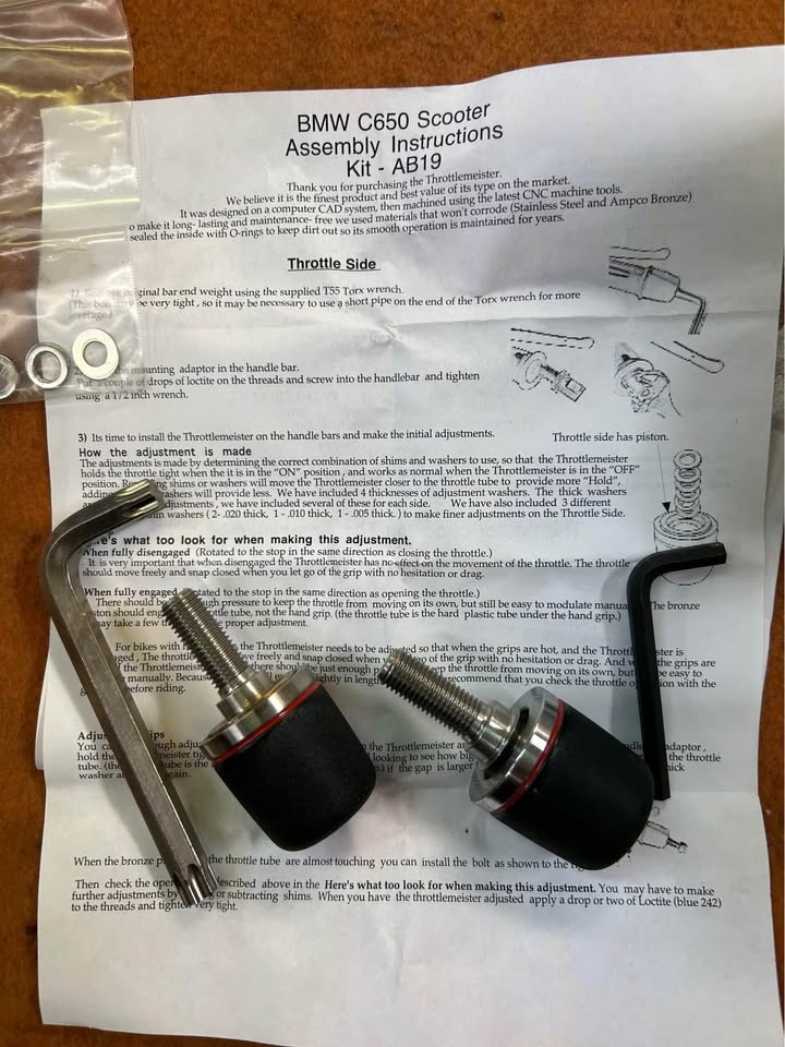 BMW scooter bar end weights