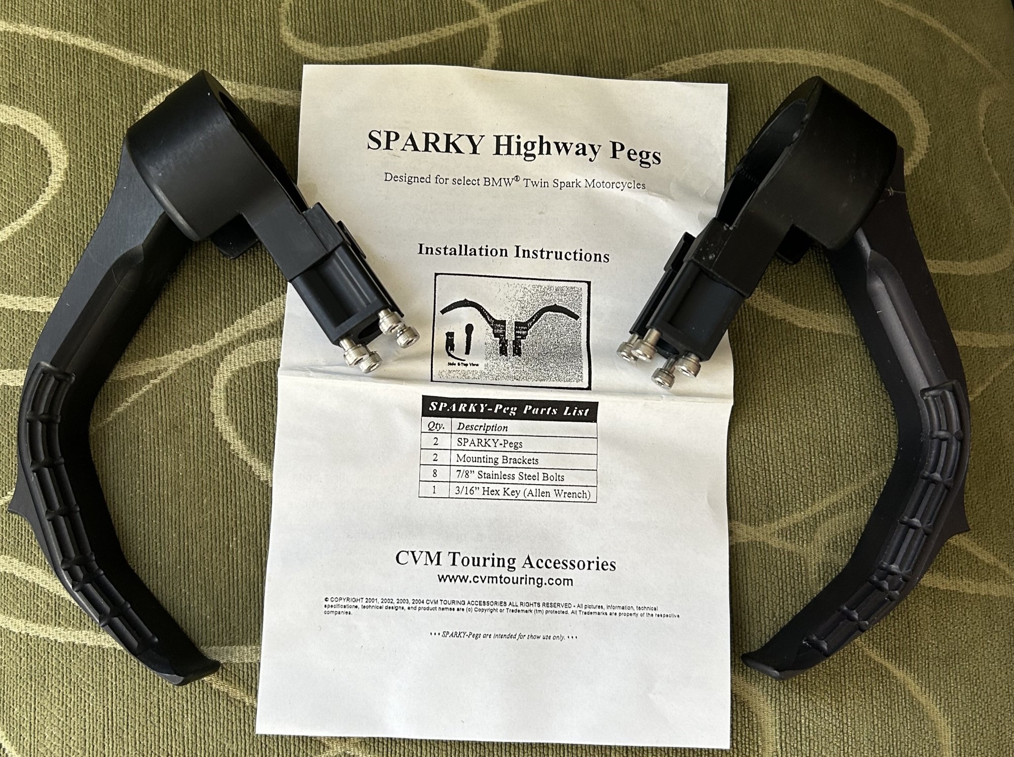 Spark plug highway pegs