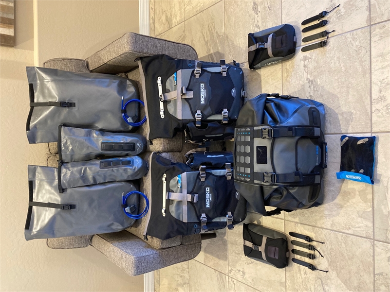 Mosko Moto Backcountry Panniers/Scout 50L Duffle ++ ADV Kit