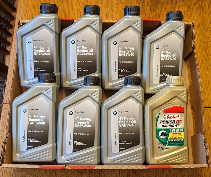 **SOLD**8 Quarts BMW + Castrol SAE 5W-40 4T Racing Motorcycle Engine Oil - Sealed